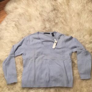 Women’s Cashmere Light Blue V-Neck Sweater